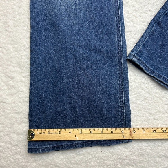 Old Navy Wow Flare Jeans Women 6 (28x30)‎ Blue Denim High-Rise Stretch Whiskered - Picture 8 of 11